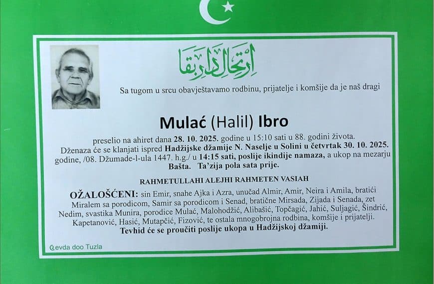 In memoriam, Ibro Mulac