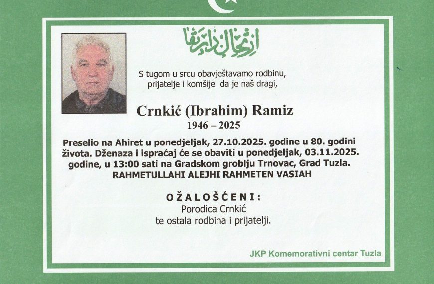 In memoriam: Ramiz (Ibrahima) CRNKIĆ