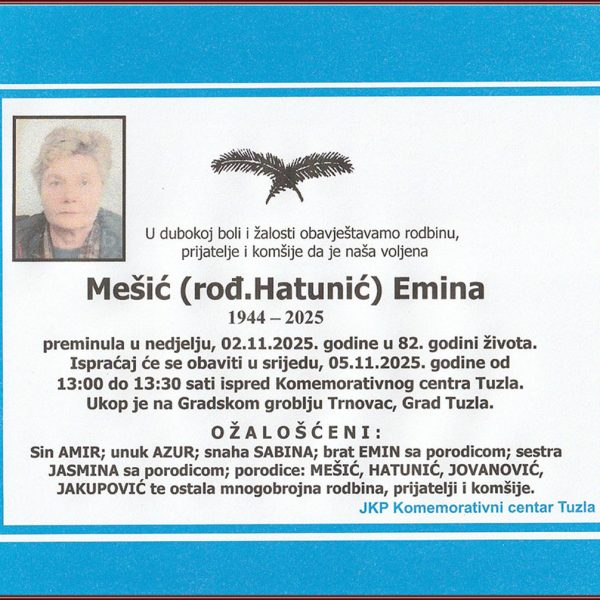 In memoriam, Emina Mesic