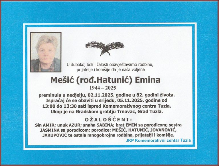 In memoriam, Emina Mesic