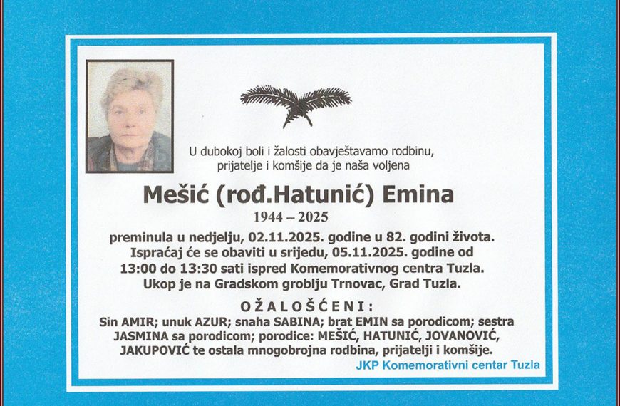 In memoriam, Emina Mesic