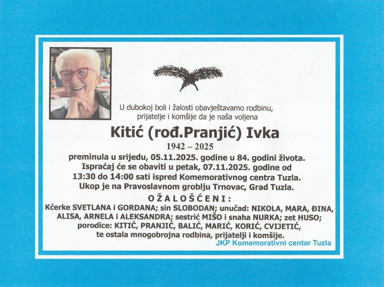 In memoriam, Ivka Kitic