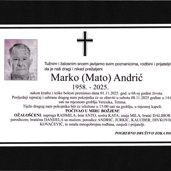 In memoriam: Marko (Mate) ANDRIĆ