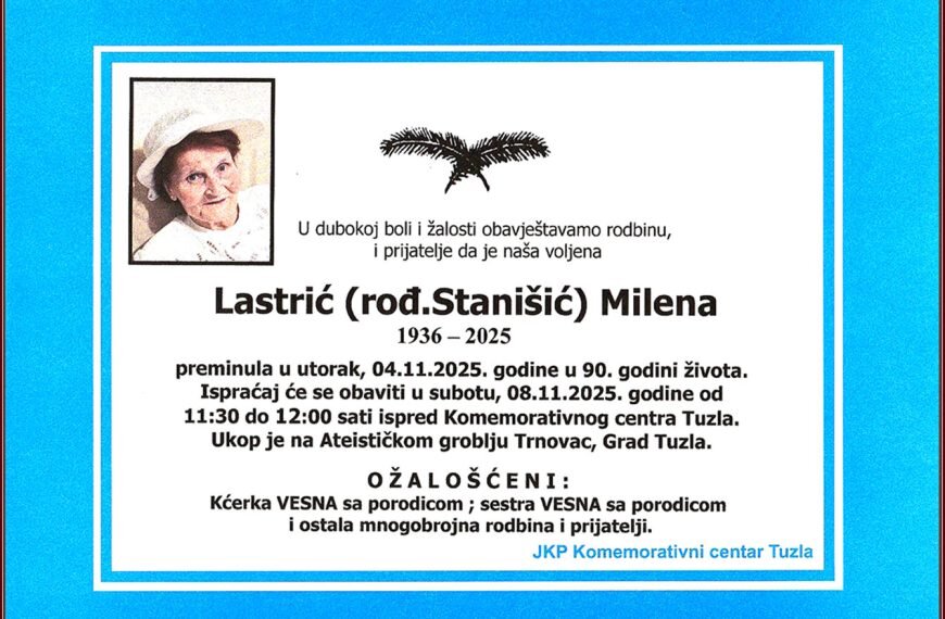 In memoriam, Milena Lastrić