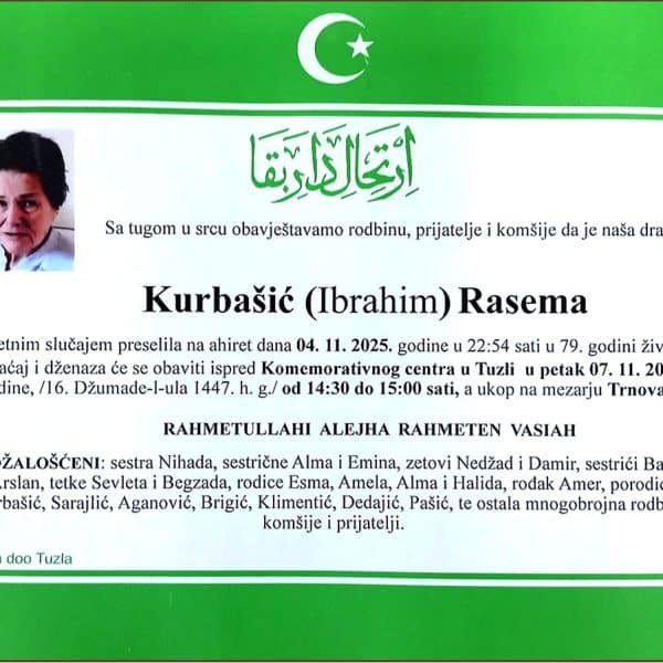 In memoriam, Rasema Kurbasic