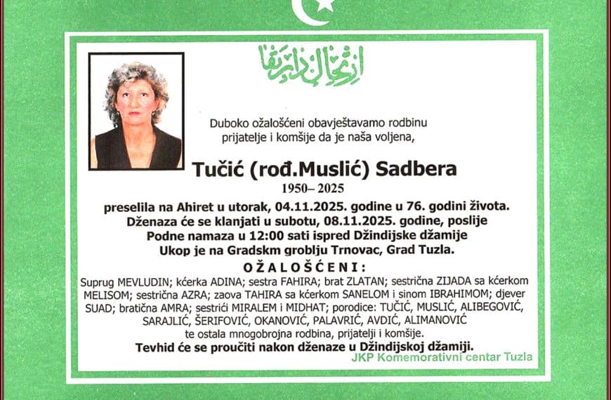 In memoriam, Sadbera Tucic