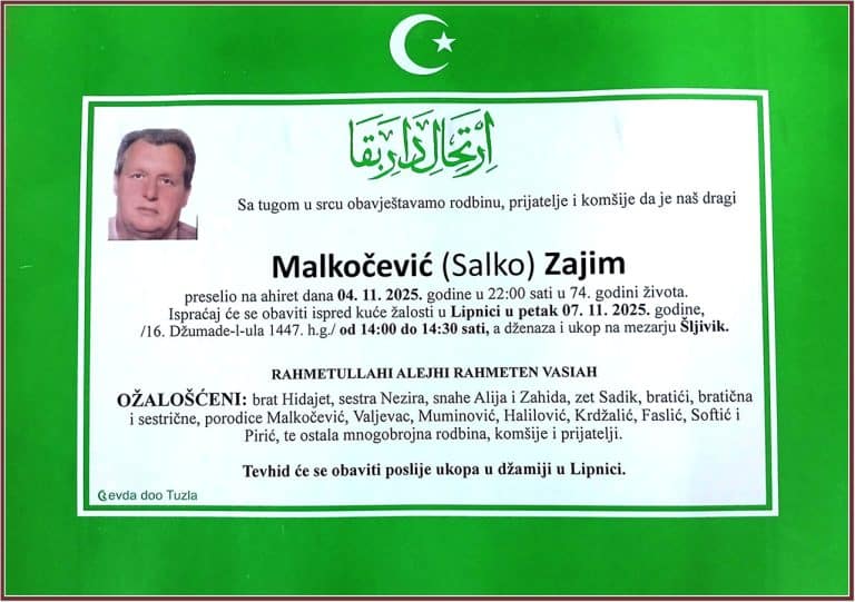 In memoriam, Zajim Malkocevic