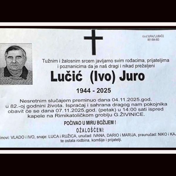 In memoriam, Juro Lucic