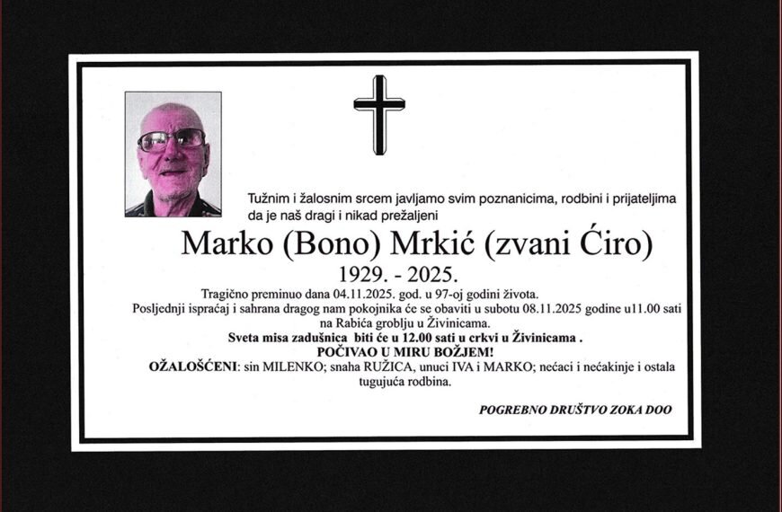 In memoriam, Marko Mrkic