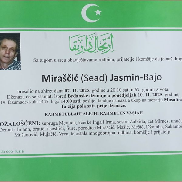 In memoriam, Jasmin Mirascic