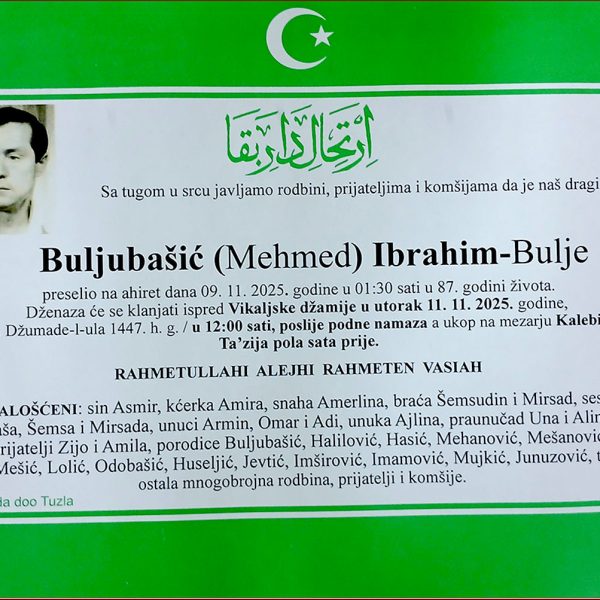 In memoriam: Ibrahim (Mehmeda) BULJUBAŠIĆ – Bulje