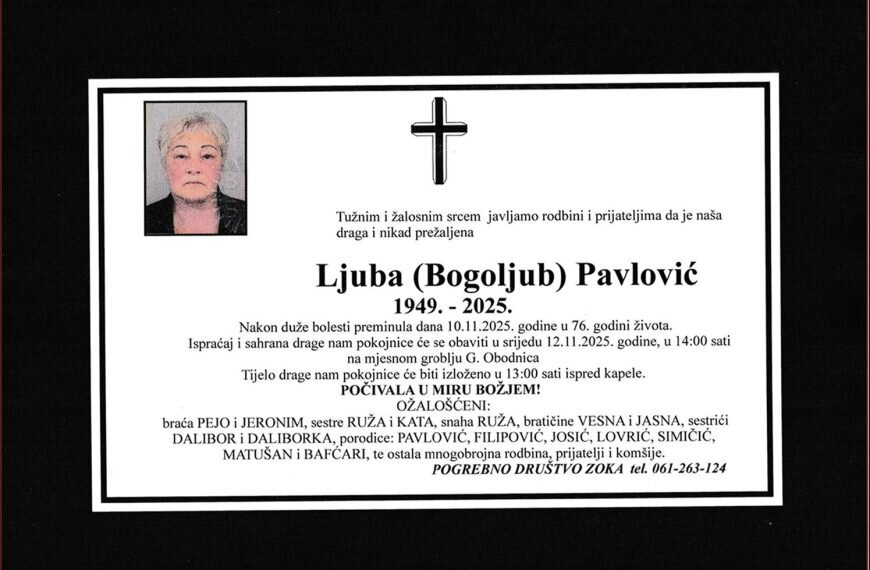 In memoriam: Ljuba (Bogoljuba) PAVLOVIĆ