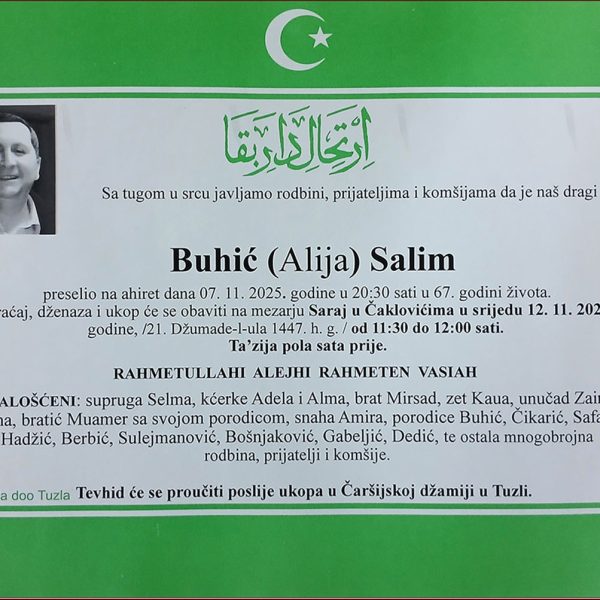 In memoriam: Salim (Alije) BUHIĆ