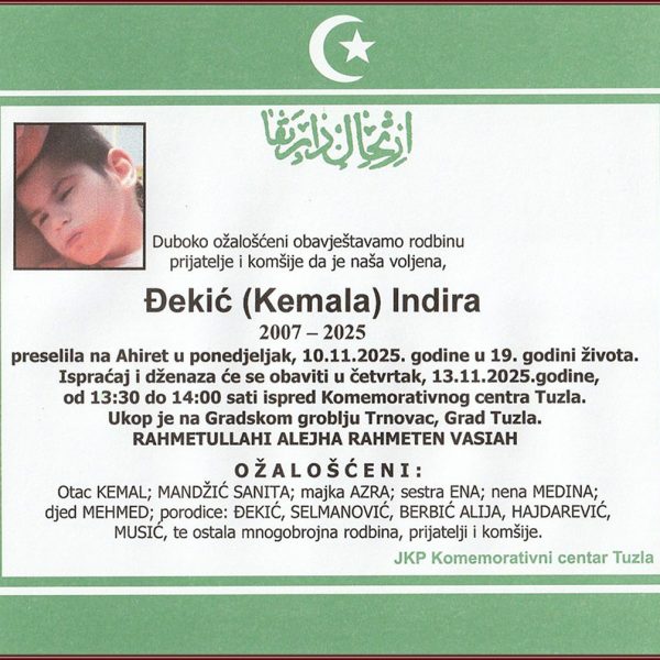 In memoriam: Indira (Kemala) ĐEKIĆ