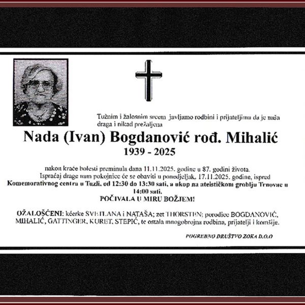 In memoriam: Nada BOGDANOVIĆ (Mihalić)
