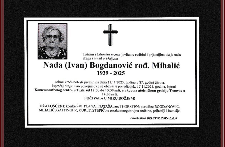 In memoriam: Nada BOGDANOVIĆ (Mihalić)