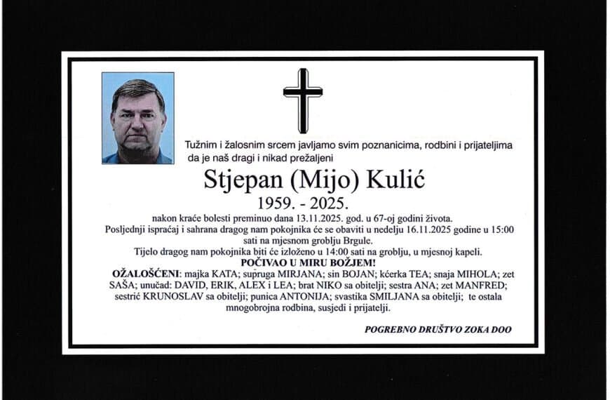 In memoriam: Stjepan (Mije) KULIĆ