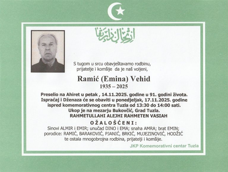 In memoriam, Vehid Ramic