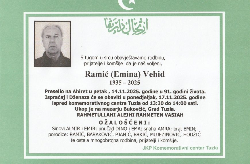 In memoriam, Vehid Ramic