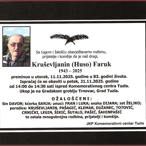 In memoriam, Faruk Krusevljanin