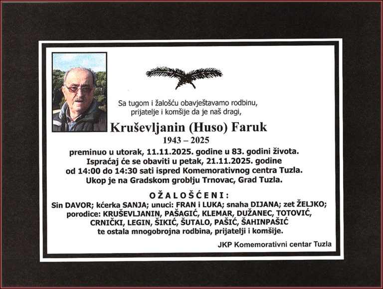 In memoriam, Faruk Krusevljanin
