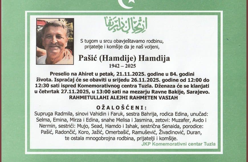 In memoriam, Hamdija Pasic