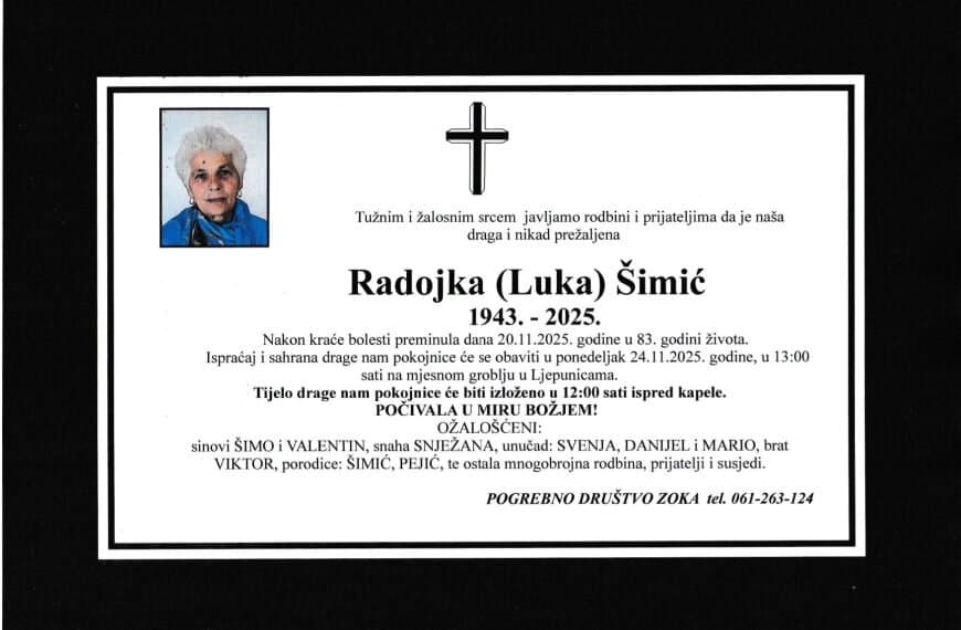 In memoriam, Radojka Simic