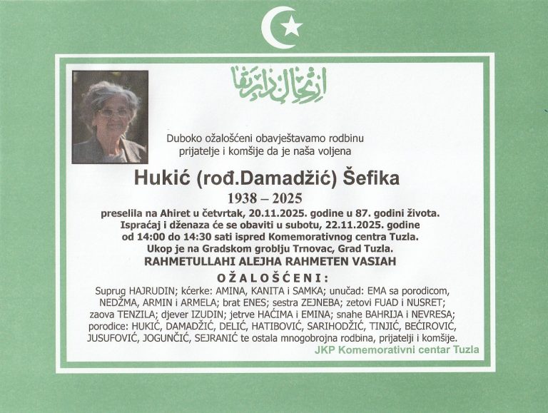 In memoriam, Sefika Hukic