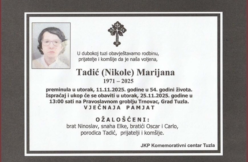 In memoriam, Marijana Tadic