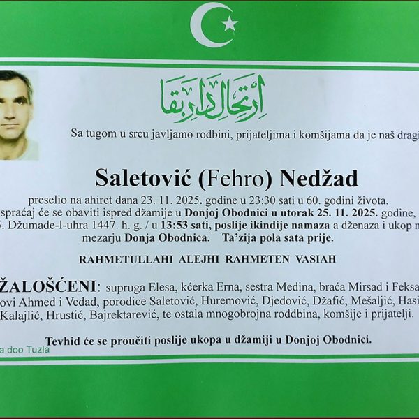 In memoriam: Nedžad (Fehre) SALETOVIĆ
