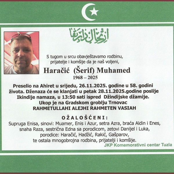 In memoriam, Muhamed Haracic
