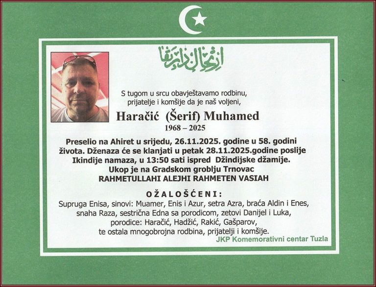 In memoriam, Muhamed Haracic
