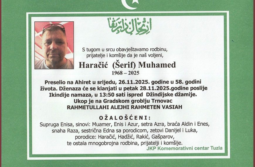 In memoriam, Muhamed Haracic