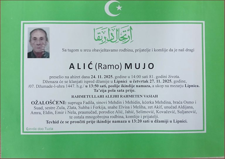 In memoriam, Mujo Alic