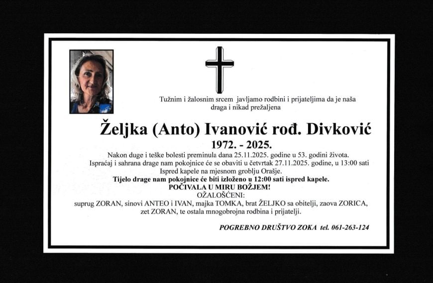 In memoriam, Zeljka Ivanovic