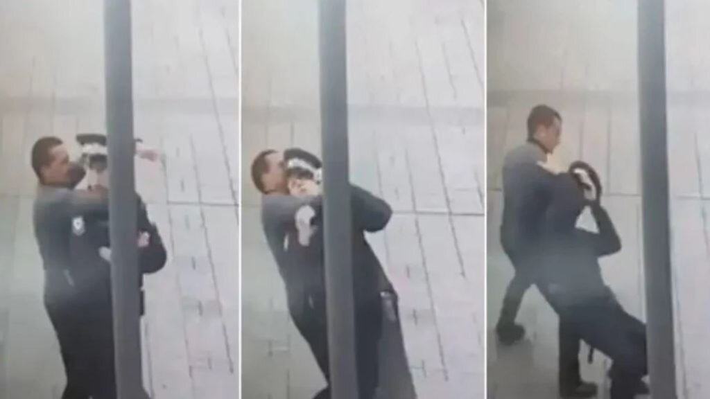 muskarac je ispred palate rs napao policajca sa ledja i poceo ga gusiti