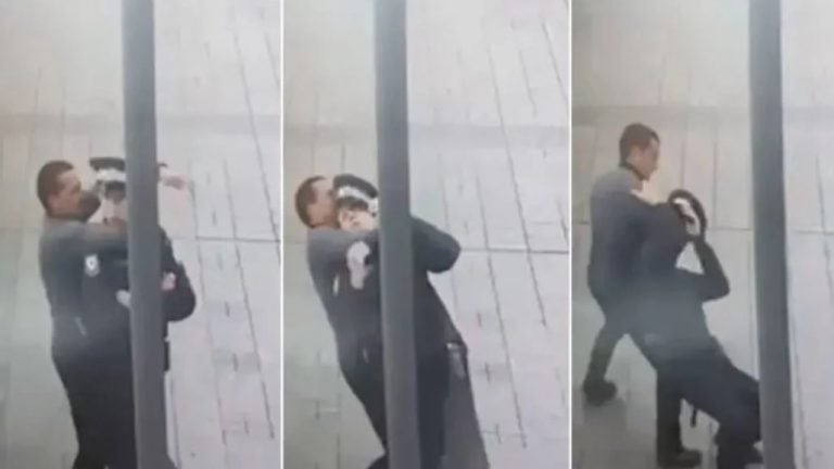 muskarac je ispred palate rs napao policajca sa ledja i poceo ga gusiti