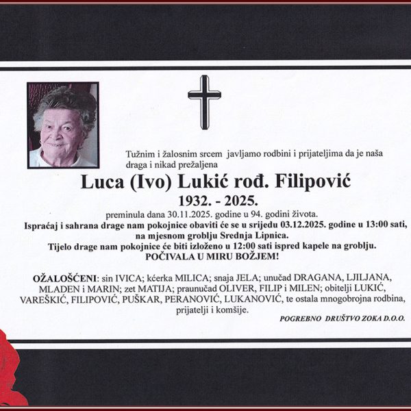 In memoriam, Luca Lukic
