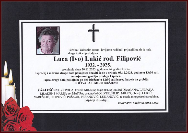 In memoriam, Luca Lukic