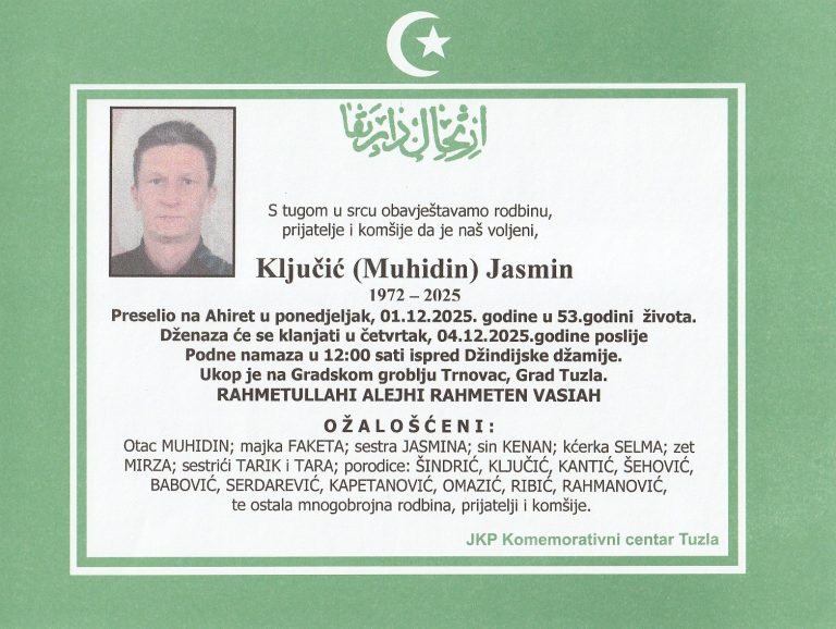 In memoriam, Jasmin Ključić