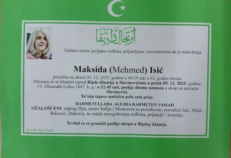 In memoriam, Maksida Isic