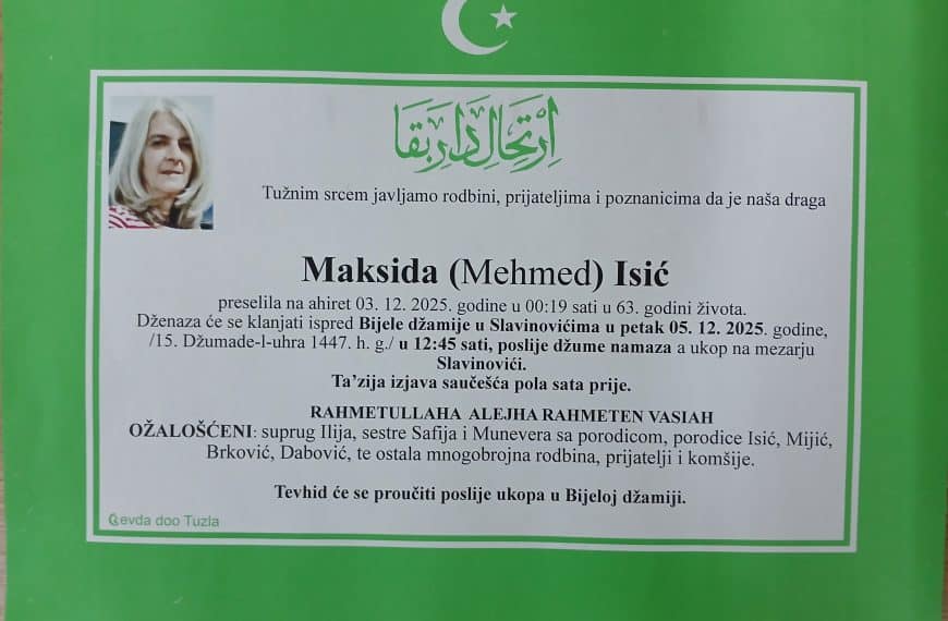 In memoriam, Maksida Isic