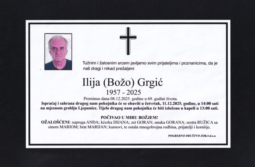 In memoriam: Ilija (Bože) GRGIĆ