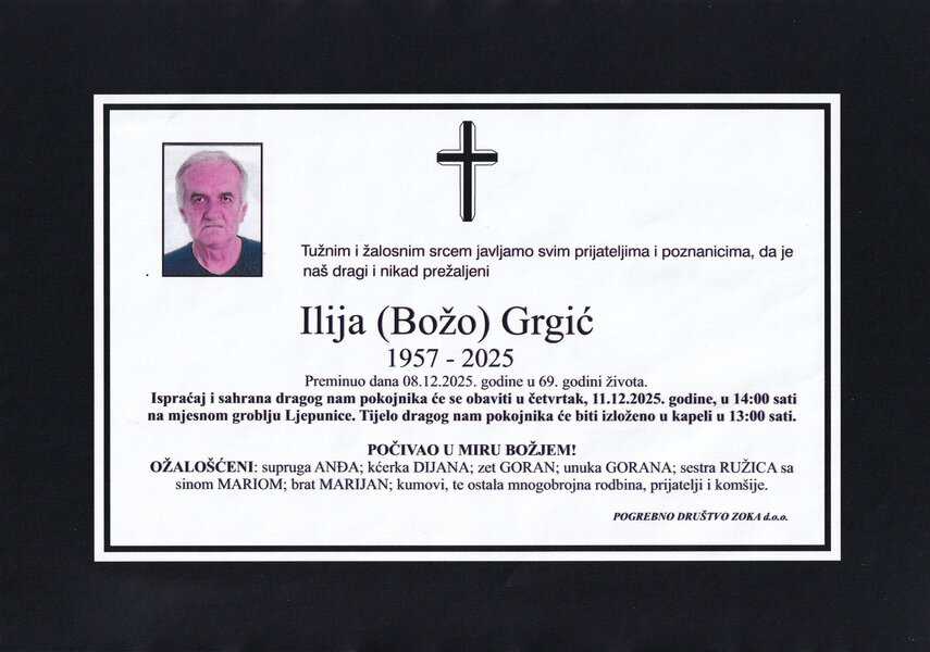 In memoriam: Ilija (Bože) GRGIĆ