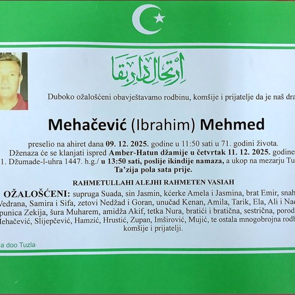 In memoriam: Mehmed (Ibrahima) MEHAČEVIĆ