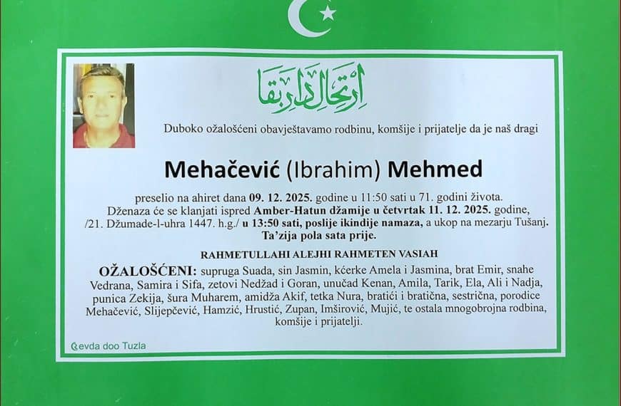In memoriam: Mehmed (Ibrahima) MEHAČEVIĆ