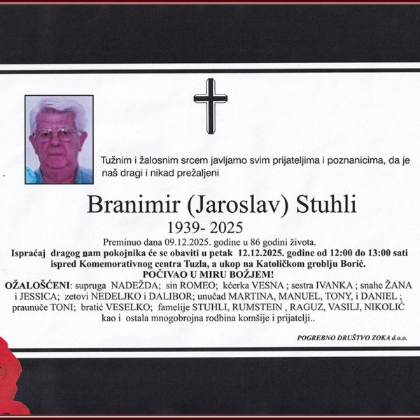 In memoriam, Branimir Stuhli