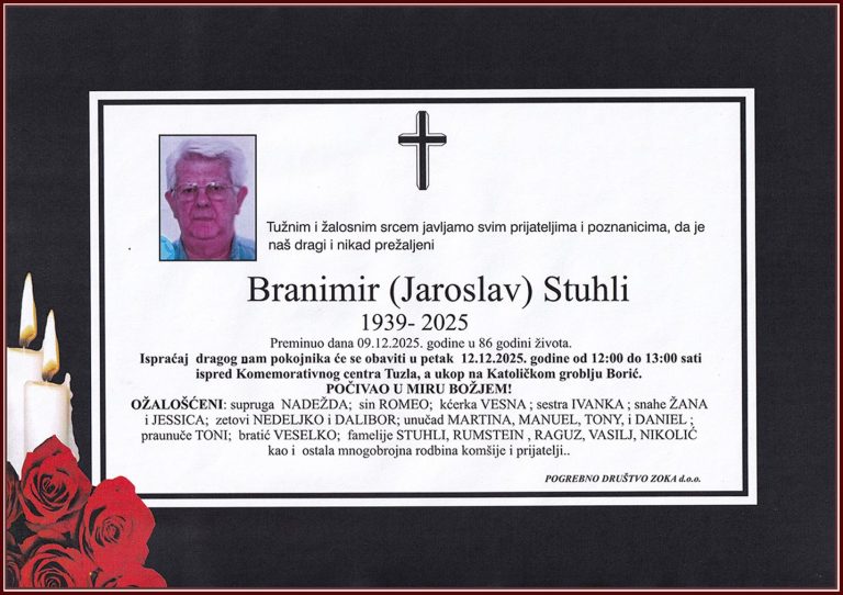 In memoriam, Branimir Stuhli