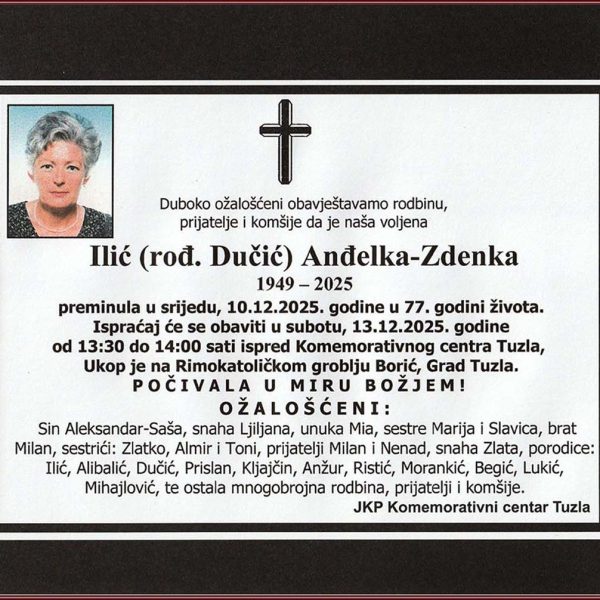 In memoriam, Andjelka Ilic