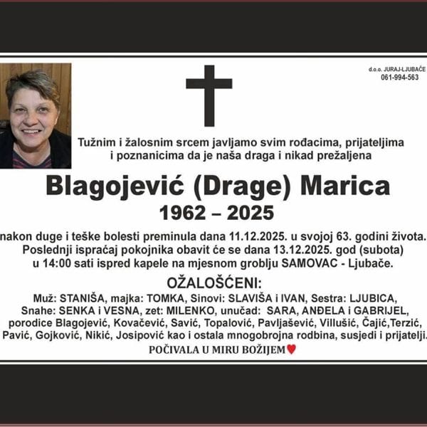 In memoriam, Marica Blagojevic